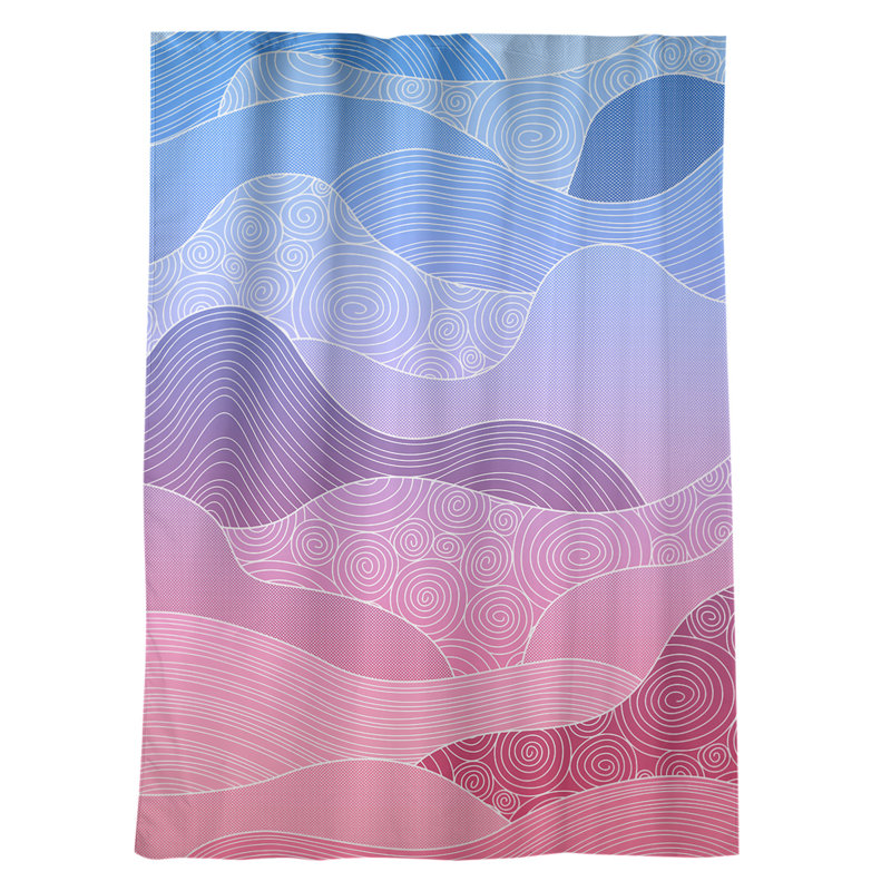 Avicia Room Darkening Curtain Single Panel, Blue/Pink