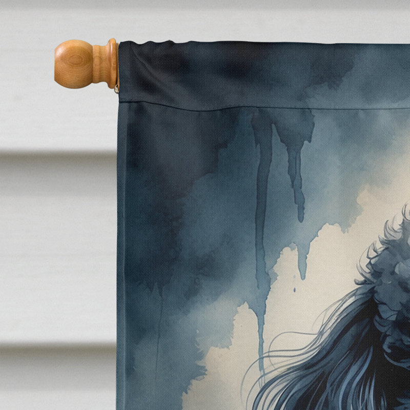 Puppy Halloween House Flag, Black Poodle