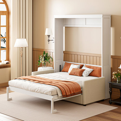 Lit escamotable double pleine grandeur avec coussin