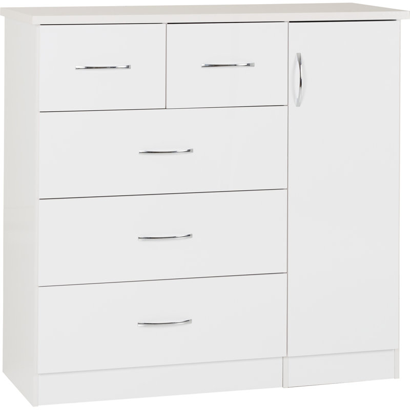 Cascio 1 Door Wardrobe, White Gloss