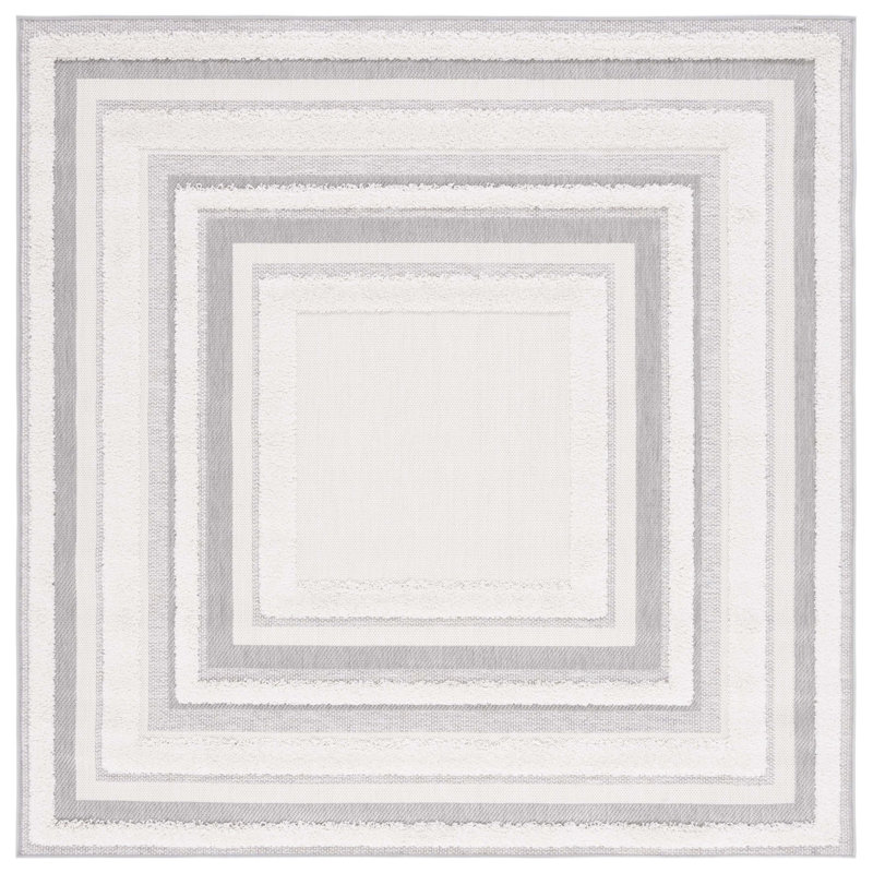 Cottage Performance Geometric Indoor/Outdoor Area Rug, Square 6'7"