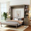 Lit escamotable avec bureau, tablettes et armoires de rangement, lit escamotable mural pour un bureau à domicile peu encombrant-273521522