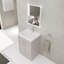 Meuble-lavabo autoportant avec lavabo en résine blanche et 2 portes d'armoire à fermeture en douceur (emballage KD)-1571843576-1571843583