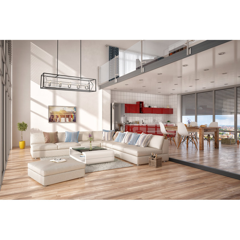Goulart 10 - Light Kitchen Island Pendant, Chrome/Matte Black