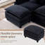 Grand canapé modulaire en forme de U gris foncé de 135,42 po avec deux repose-pieds détachables en tissu de chenille respirant Erinn Canapé d'angle pour 8 personnes avec coussins amovibles lavables-130622044