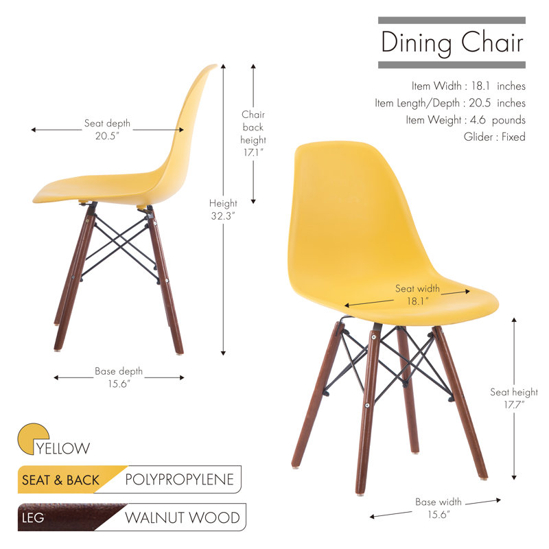 Chaise d'appoint Custer, Jaune, 4