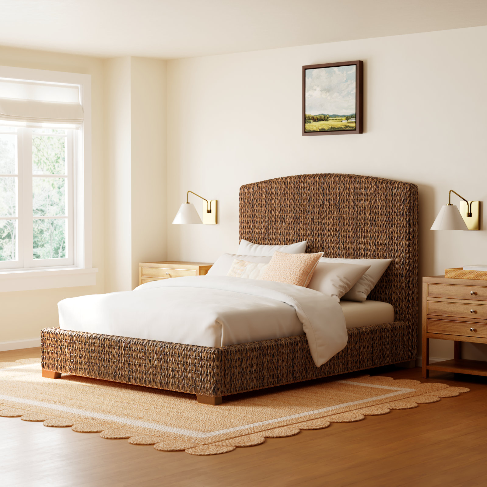 Arleen Mahogany Bed, Queen