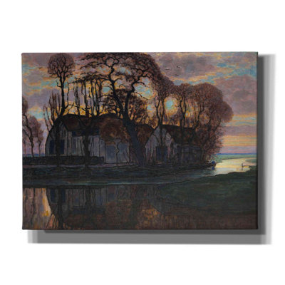 «Farm Near Duivendrecht, in the Evening, 1916» par Piet Mondrian - reproduction d'art sur toile tendue