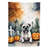 Double Sided 40'' H x 28'' W Polyester Halloween House Flag