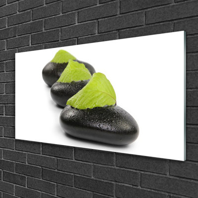Glass Print Wall Art 100X50cm Image Printed On Glass Decorative Wall Picture Behind Toughened / Tempered Safety Real Glass For Kitchen & Living Room Theme: Stones Art