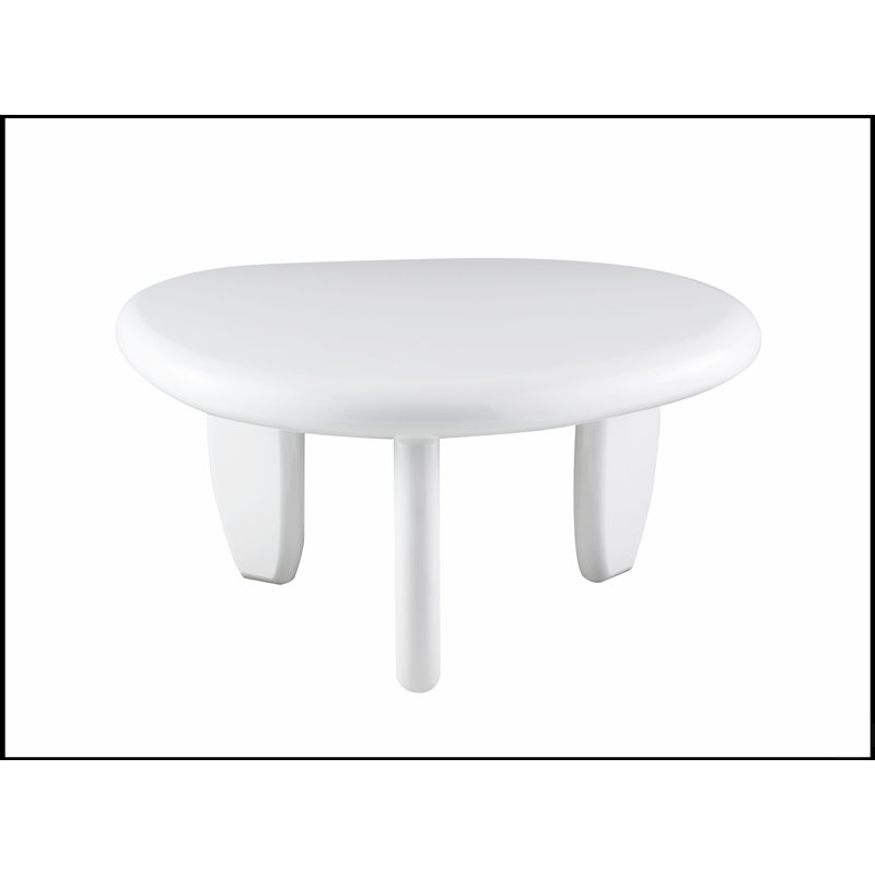 Table de bout ultrabrillante avec plateau épais de 60 mm, parfaite pour un décor moderne et élégant