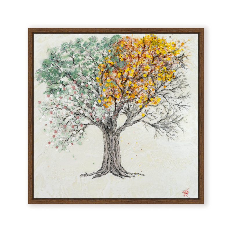 Nature Inspired "Changing Seasons" Canvas Wall Art By , 30" H x 30" W, Brown, Framed Print