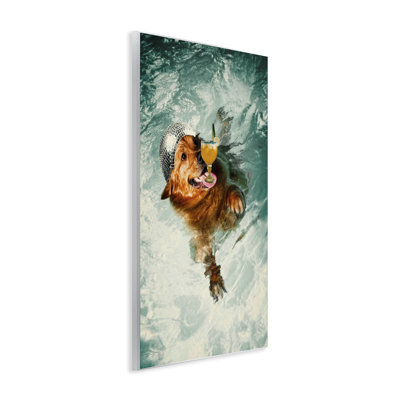  «Disco Dog in Pool», art mural sur toile par Graffi *ee Studios