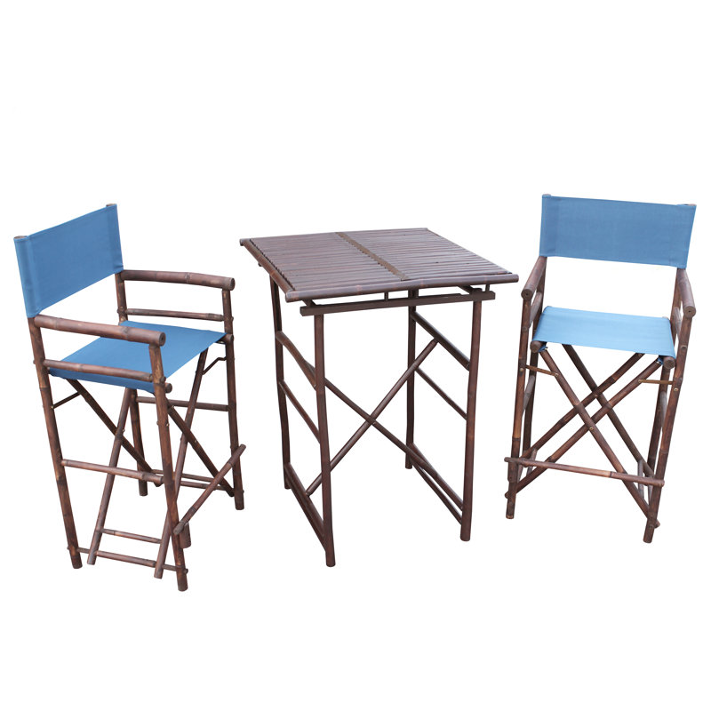 Gupton 2 - Person Patio Dining Set with Square Table, Navy