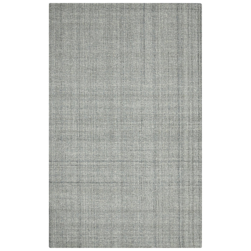 Tapis bleu marine en laine touffeté à la main Bakstran, Rectangle 8 pi 6 po x 11 pi 6 po