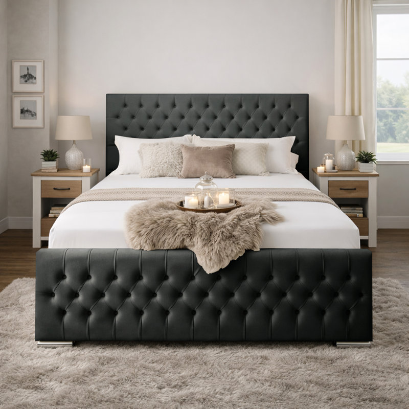 Kensington Upholstered Bed Frame, Small Double (4'), Asphalt