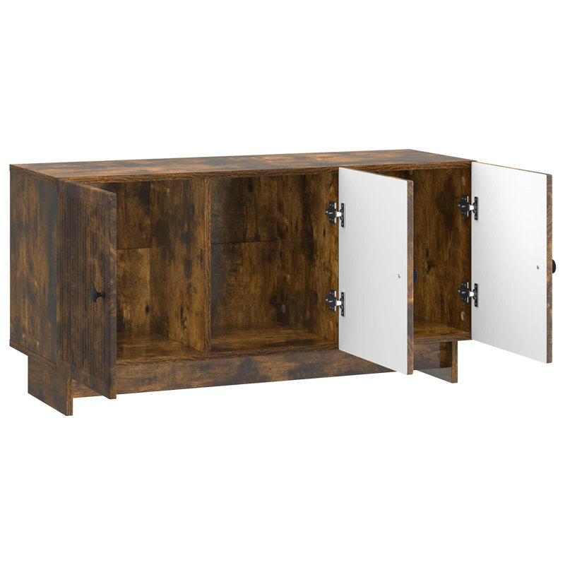 Unfinished TV Stand for TVs up to 43", Smoked Oak