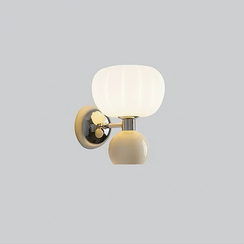 Lampe murale créative en forme de citrouille, Blanc