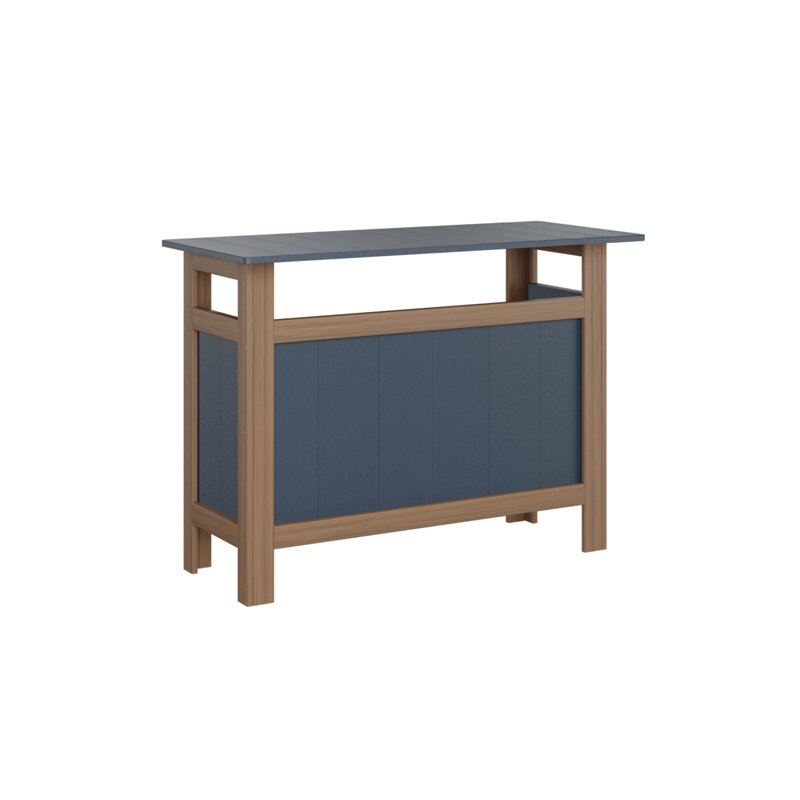 Berlin Gardens Outdoor Bar, Antique Mahogany, Navy Blue