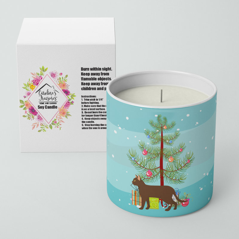Bougie de soja 10 oz Suphalak Cat Merry Christmas