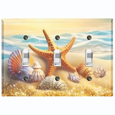 Nature Themed 3 - Gang Toggle Light Switch Standard Wall Plate