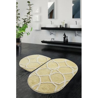 Ensemble de tapis de bain géométrique 2 pièces