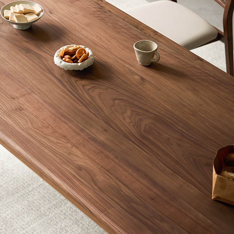Minimalist Walnut Rectangular Table., 29.92"H x 94.49"L x 35.43"W