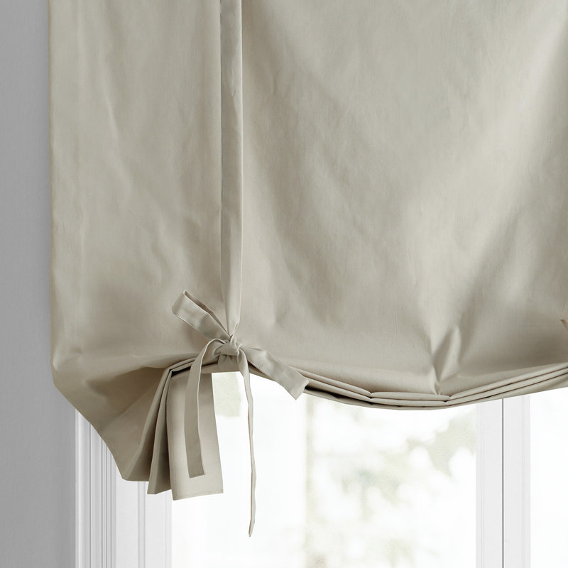 Rideau de fenêtre uni en coton uni, Beige noisetier