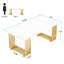 Bureau avec couleur blanche et dorée, largeur de 70 pouces, amplement d'espace pour le travail, pieds en métal dorés modernes, largeur de 70,86 po, essentiels de bureau spacieux, stable