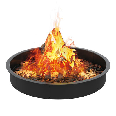 60 Inch Inner / 64 Inch Outer Fire Pit Ring, Heavy Duty Steel Metal Fire Ring Liner for Outdoor DIY Fire Pits