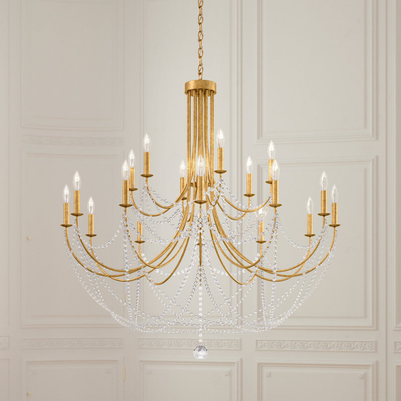 Verdana 18 - Light Chandelier, Heirloom Gold