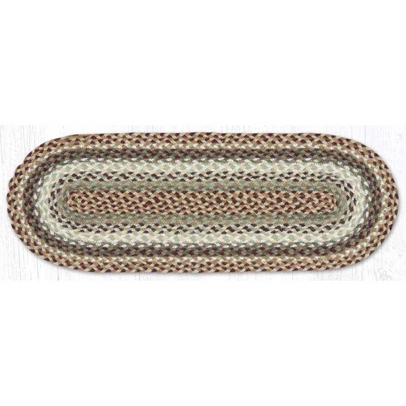 Earth Rugs Gray/Sand/Ivory Jute Table Runner 36" H, Buttermilk/Cranberry