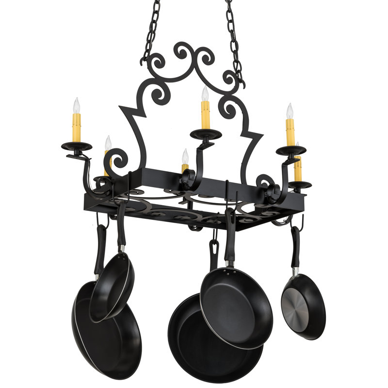 35" Long Elara 6 Light Pot Rack