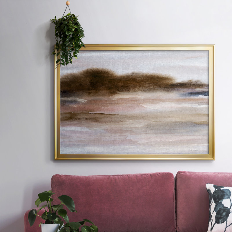 Autumnal Bay, toile tendue avec châssis encadré, H 18 po x l 26 po x P 1,5 po, Or