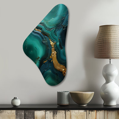 Ripley - Stone Geode Boomerang Shape Asymmetric Metal Wall Art