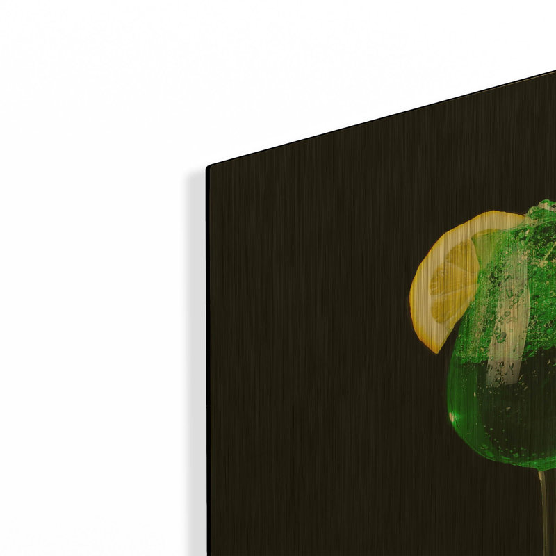 Tableau mural en métal doré « Trèfle vert » de luxe, 61 x 61 cm, 24"x24"
