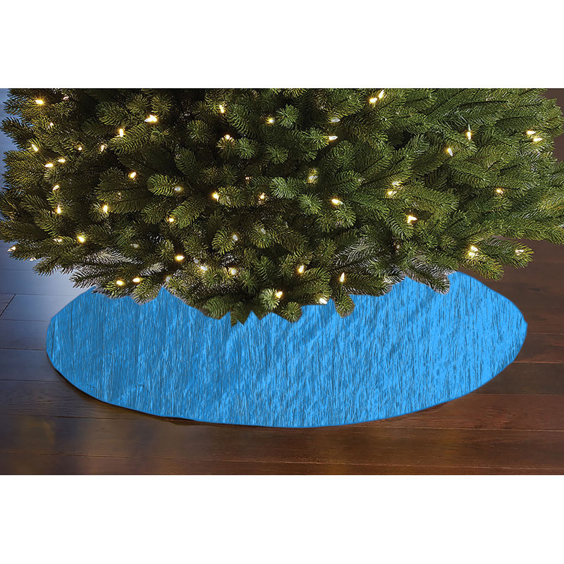 Jupe d'arbre de Noël en taffetas froissé, Turquoise