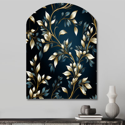 Mornimont - Arch floral Metal Wall Decor, Asymmetrical Metal Wall Sculpture Print