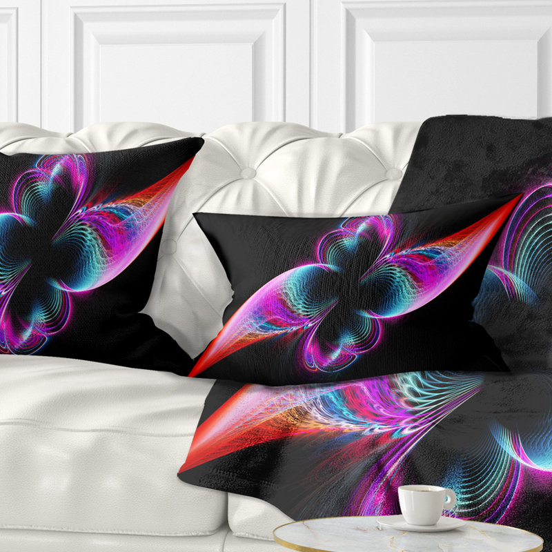 Arc-en-ciel coloré avec motif floral abstrait fractal