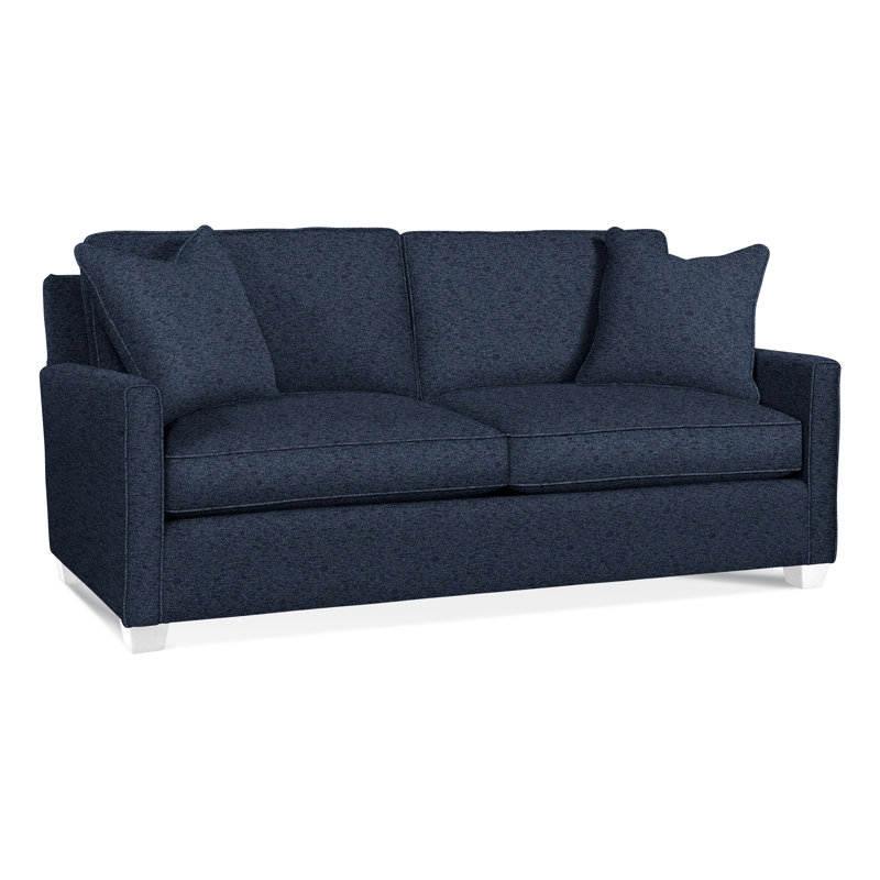 Nicklaus Upholstered 77'' Sofa, Air Dream Mattress, Frost White, Basic Navy; 0317-61
