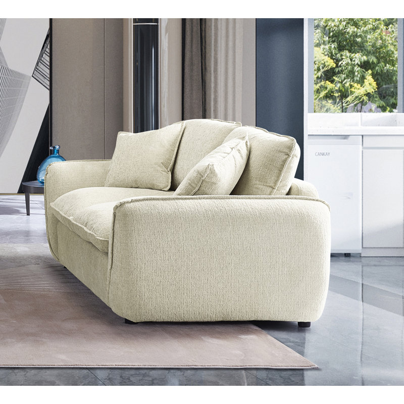 Upholstered 70.85" W Couch Loveseat Sofa with Down-Filled Deep Seat and Cleanlines Flared Armrest, Sand