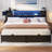 Kalder Bed Frame with LED Light and Charging Station, Metal Frame with Storage Headboard, Large Storage Space, No Spring Box Needed-1849033316-1849033317