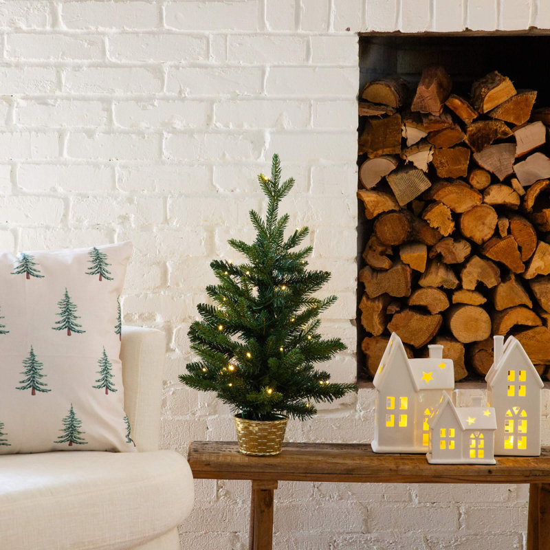 White 2' Pre-Lit Pine Christmas Tree
