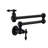 Pot Filler Faucet Wall Mount Matte Black, Double Jointed Swing Arms, Scratch-, Rust-, 100% Brass For Construction Black Faucet, Scratch , Rust Exposure-150189982
