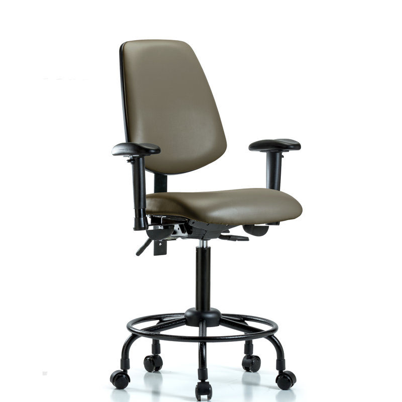 Latrice Vinyl Task Chair, Taupe, Yes