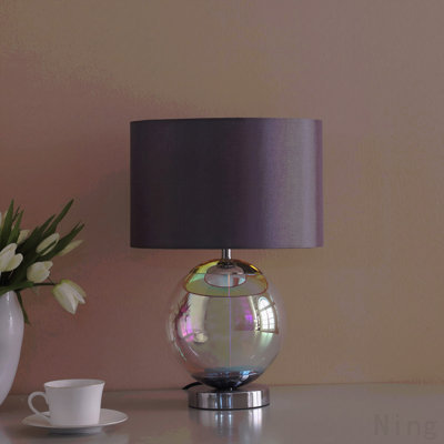 18.75-Inch Artie Orb Iridescent Chrome Table Lamp