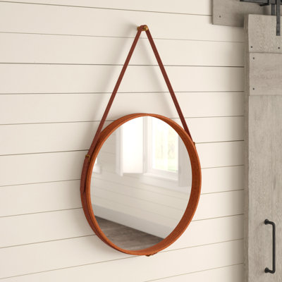 Miroir mural en cuir