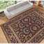 Tapis rouge et brun noué à la main de haute qualité
