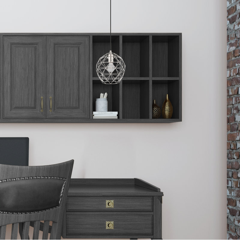 Luminaire suspendu simple à 1 lumière Lucilo, Nickel brossé
