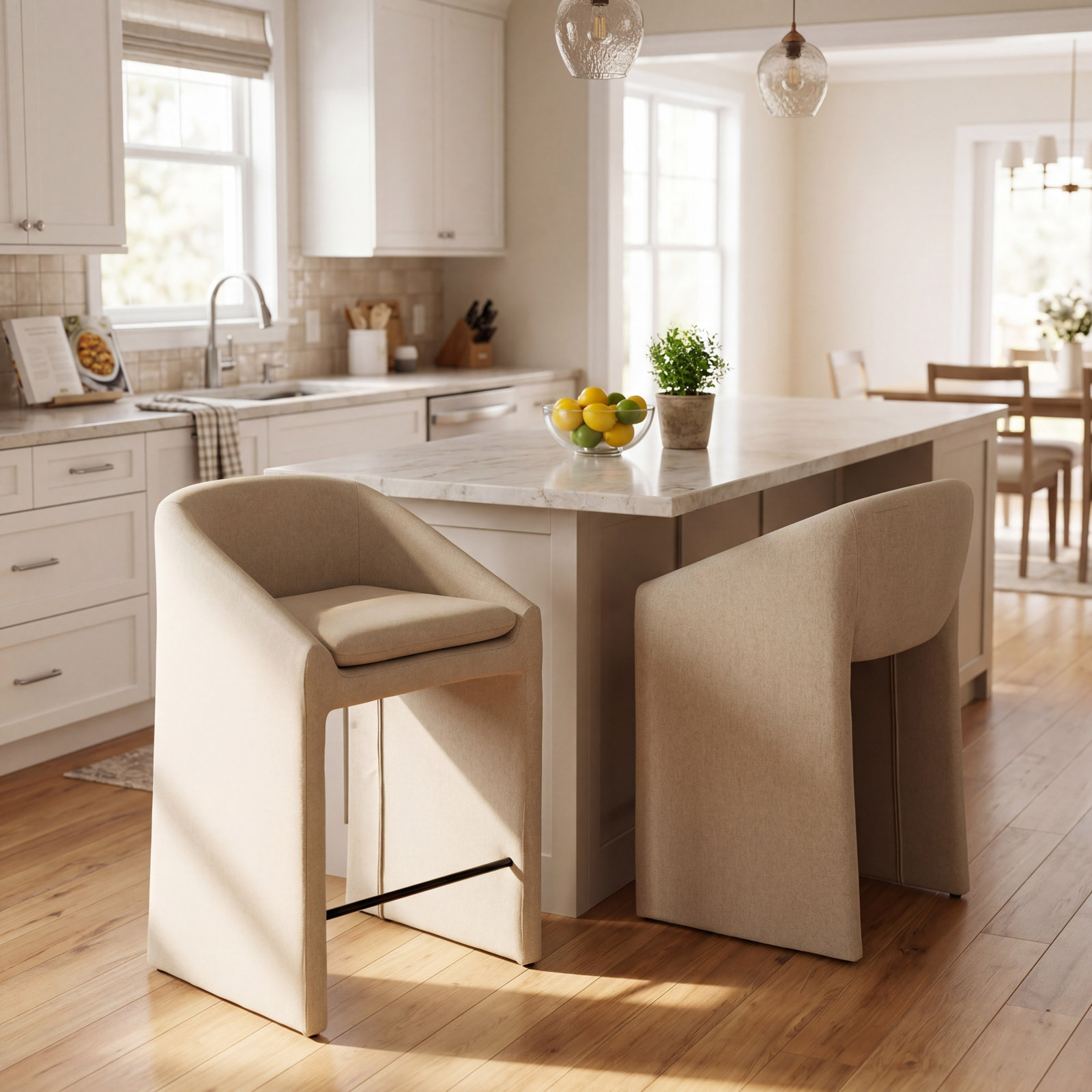 Livie 26" Bar Stool, Beige